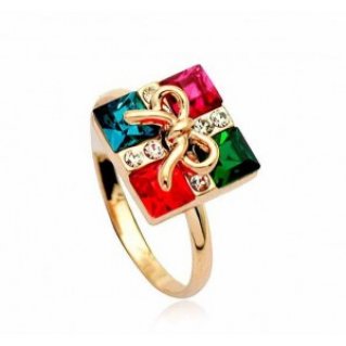 Joyería italiana-Anillo bañado en oro de 14k